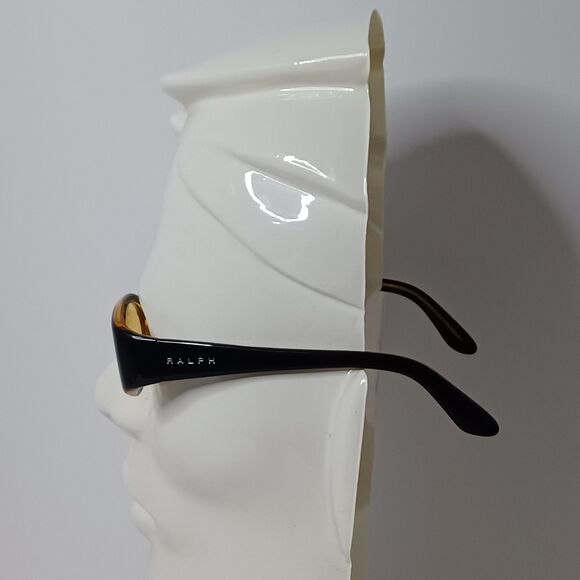 Ralph Ralph Lauren Sunglasses One Size Black Yellow Tint Oval Unisex Y2K Retro - Picture 4 of 16